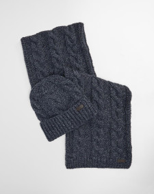 Jesmond Beanie and Scarf Gift Set Navy