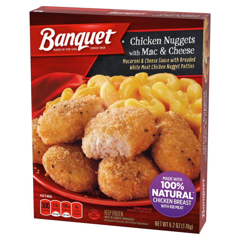 BANQUET Basic Chicken Nuggets With Mac And Cheese Meal Conagra