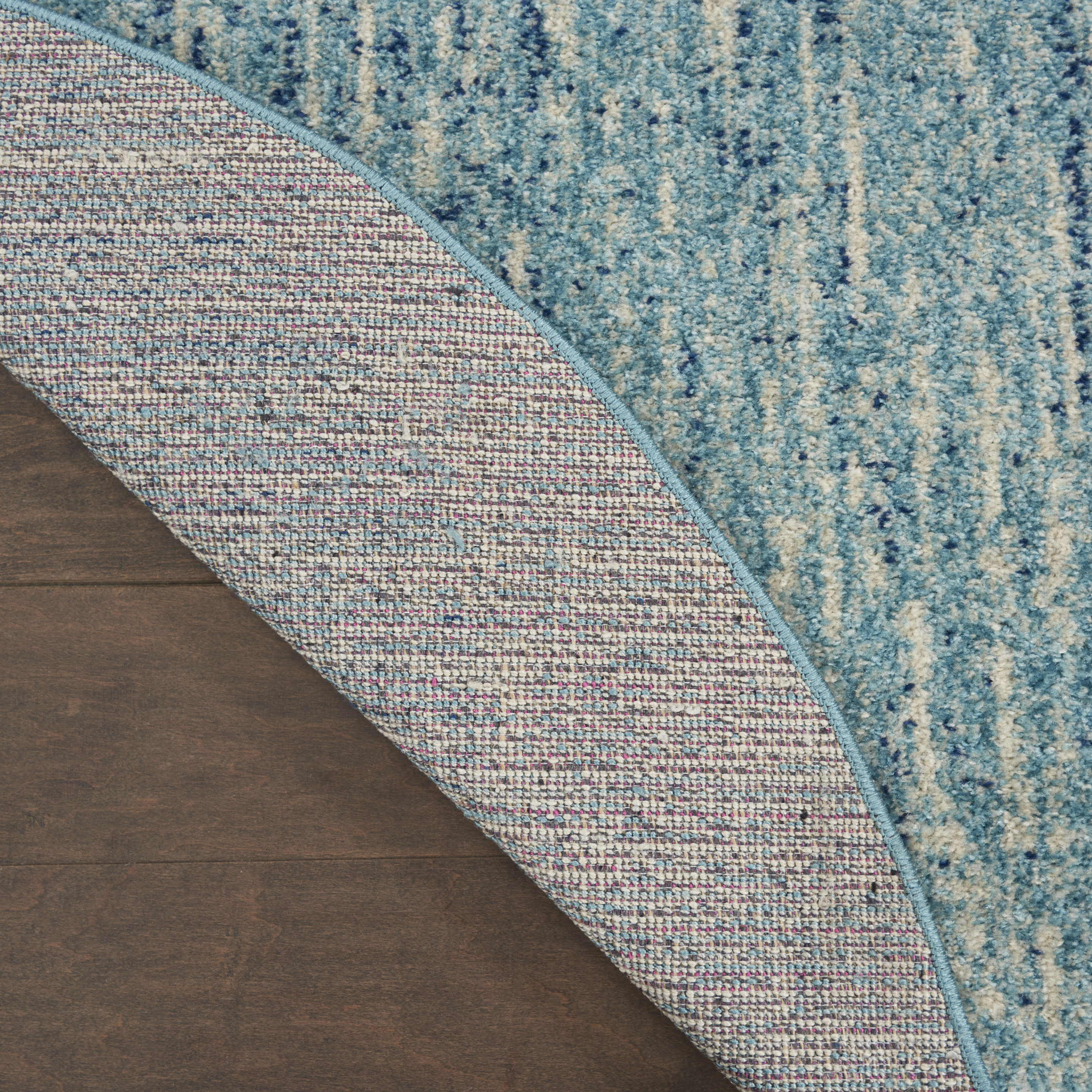 Nourison Passion 8' x Round Navy Light Blue Modern Indoor Rug