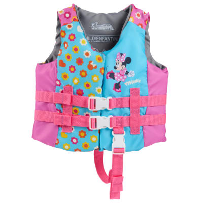SwimWays Minnie Mouse Life Jacket, US Coast Guard Approved Life Vest, Kids Swim Vest and Swimming Aid, Disney Life Jackets for Kids 33-55 lbs