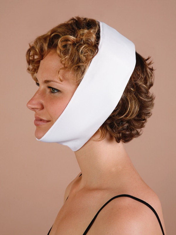 Facial Support Wrap with Gel Packs One Size Fits Most Poly Blend Fabric White