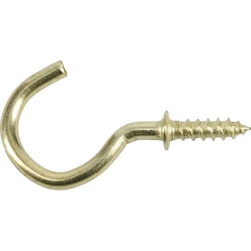 Hardware Essentials Brass Cup Hooks Cup/Shoulder/Square Bend Hooks