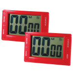 Ashley Productions&reg; Big Red Digital Timer 3.75" x 2.5" with Magnetic Backing and Stand, Pack of 2 ASH10207-2