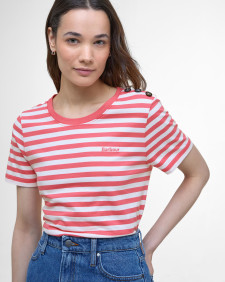 Ferryside Striped T-Shirt Pink Punch/Cloud