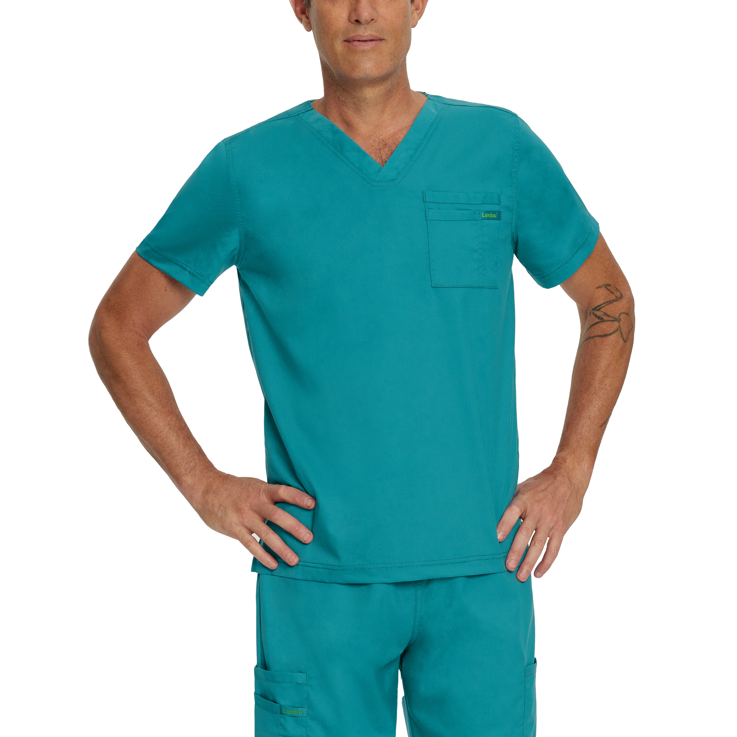 Landau ProFlex Unisex 2-Pocket V-Neck Scrub Top - 4259 FREE SHIPPING! - Picture 7 of 9