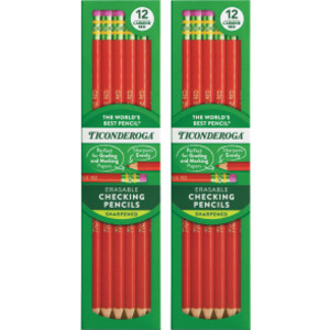 Crimson Red Erasable Checking Pencils, 12 Count, 2 Pack