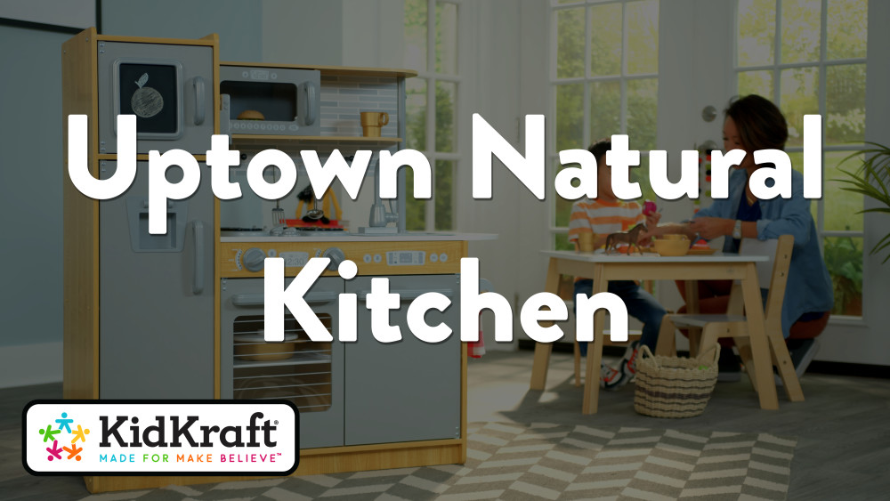 KidKraft Uptown Natural Play Kitchen with Chalkboard & Towel Rack