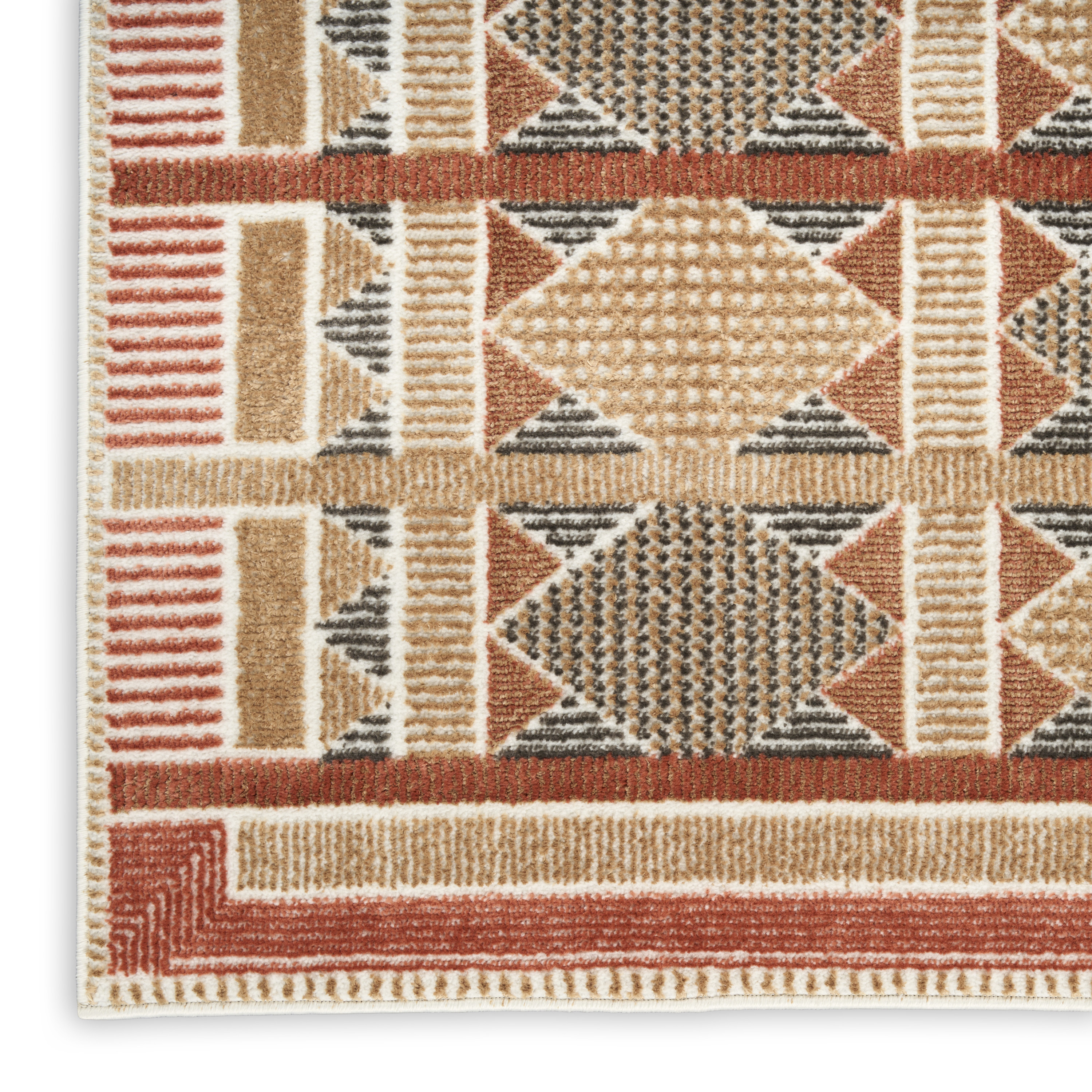 Nourison Nordic 5' x 7' Rust Multicolor Modern Indoor Rug