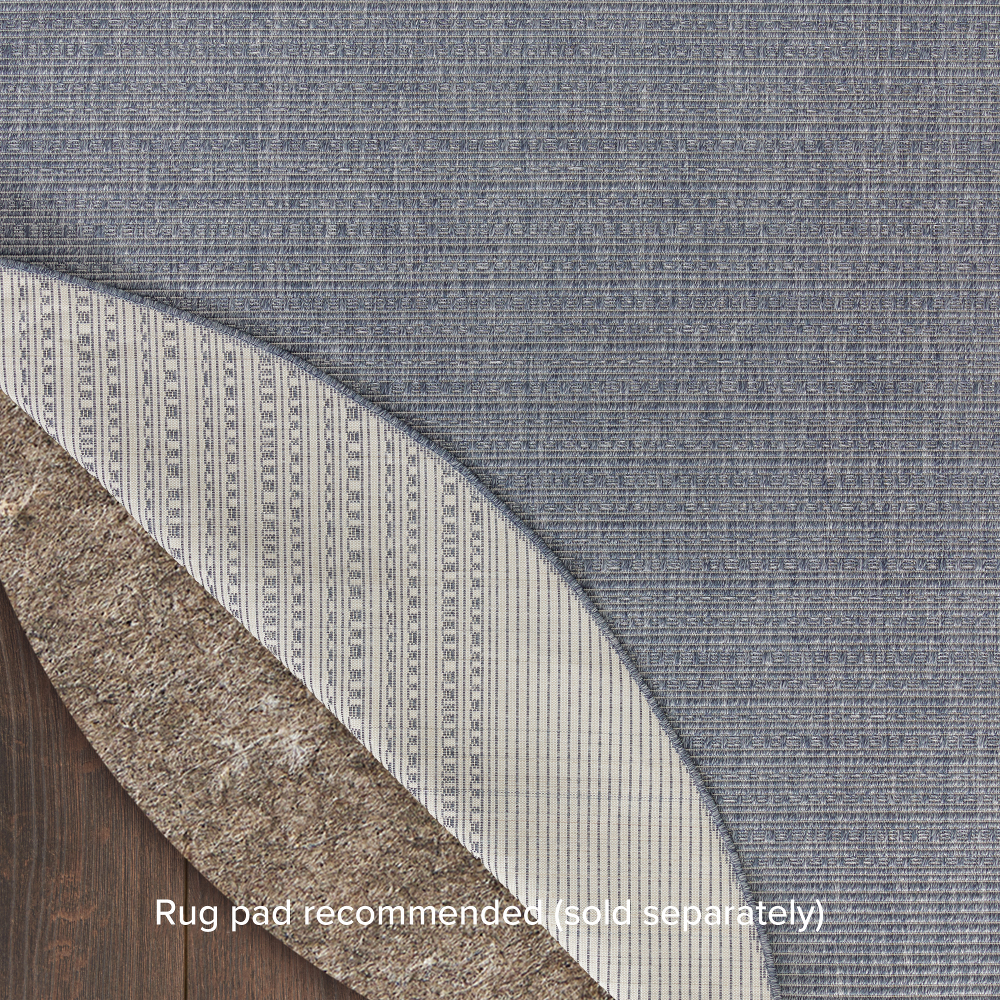 Nourison Tulum 8' x Round Denim Outdoor Rug