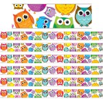 Carson Dellosa Education Colorful Owls Straight Border, 36 Feet Per Pack, 6 Packs CD-108176-6