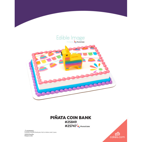 Piñata Coin Bank The Magic of Cakes® PhotoCake® Enhanced Background Page