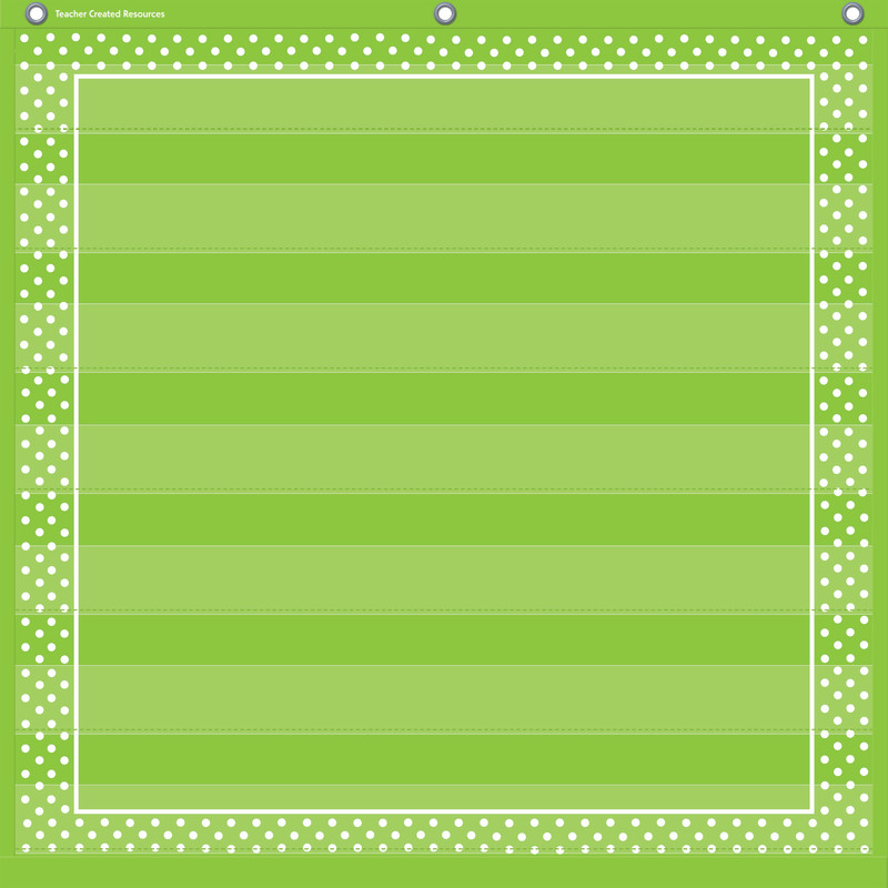 Lime Polka Dots 7 Pocket Chart (28" x 28")