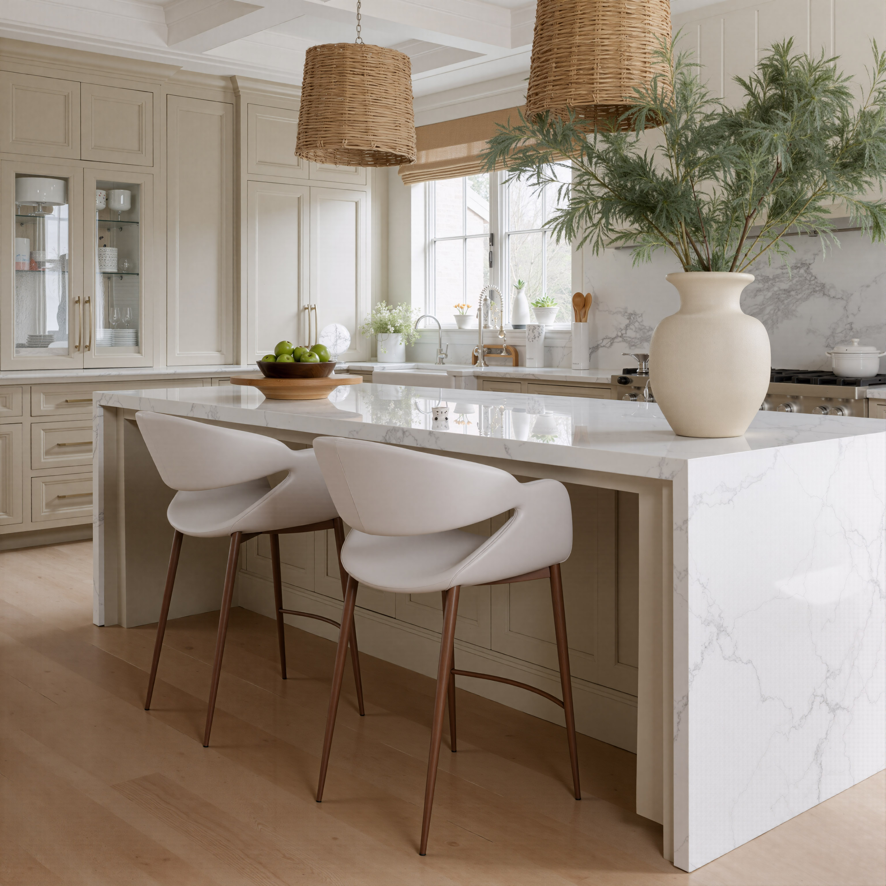 Limay Counter Stool Beige & Walnut product image