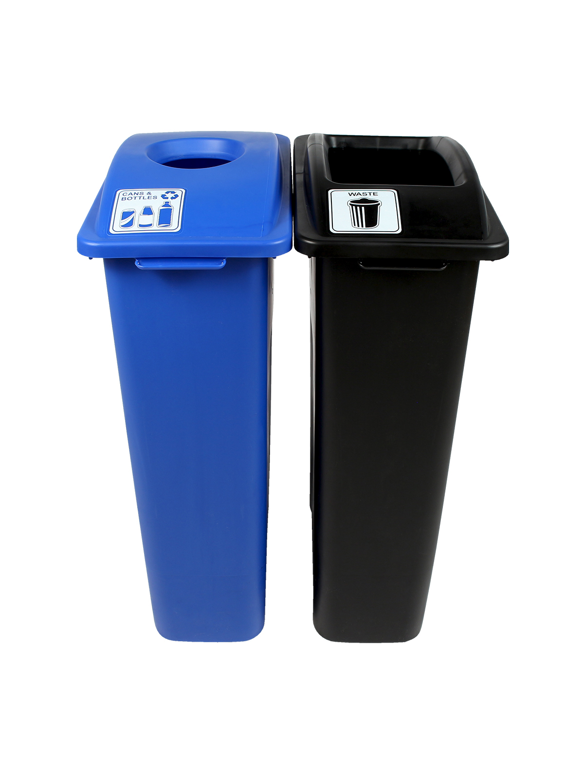 WASTE WATCHER – Double – Kit – Cans & Bottles-Waste – Circle-Full – Blue-Black