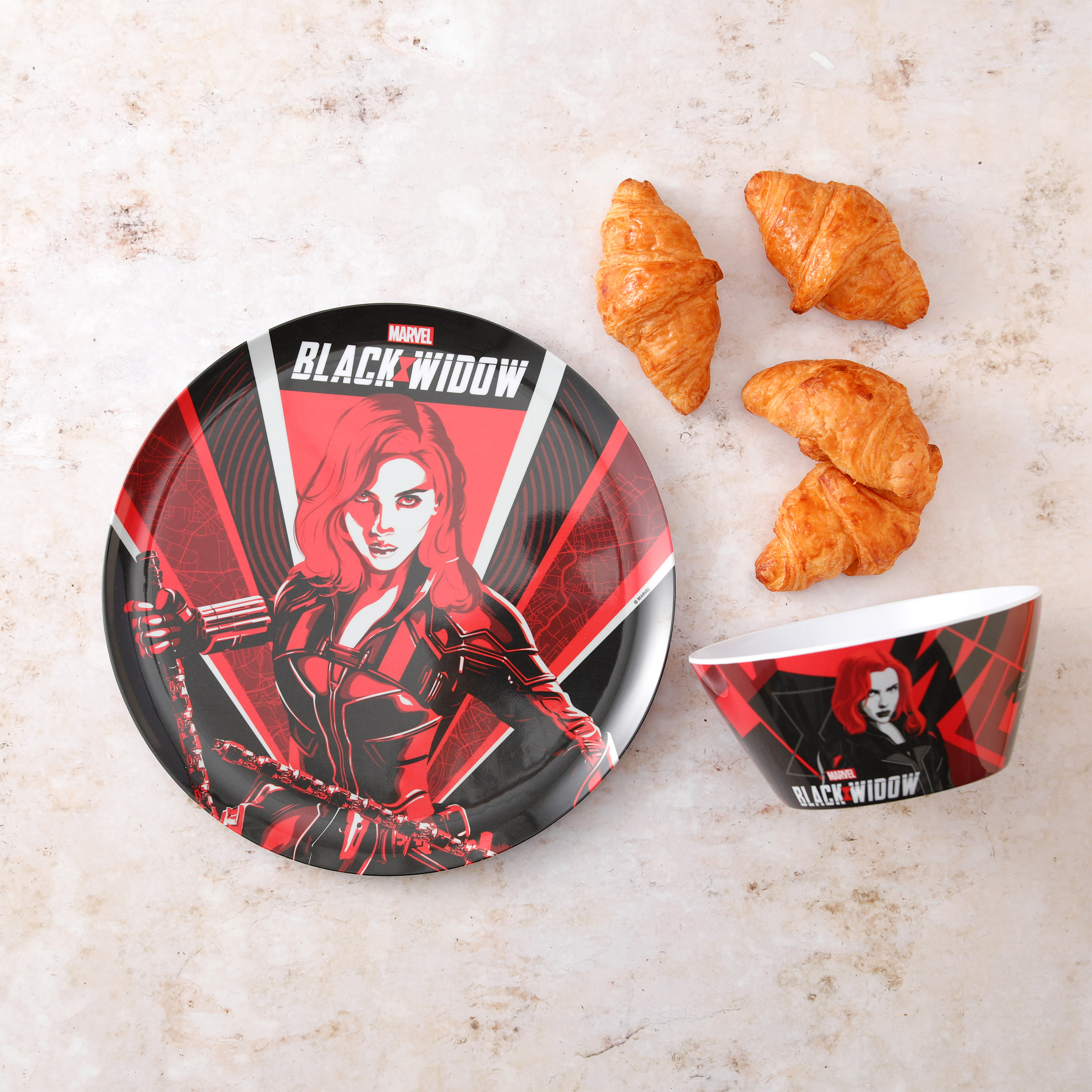 Marvel Comics Dinnerware Set, Black Widow, 2-piece set slideshow image 4 Marvel Comics Dinnerware Set, Black Widow, 2-piece set slideshow image 4