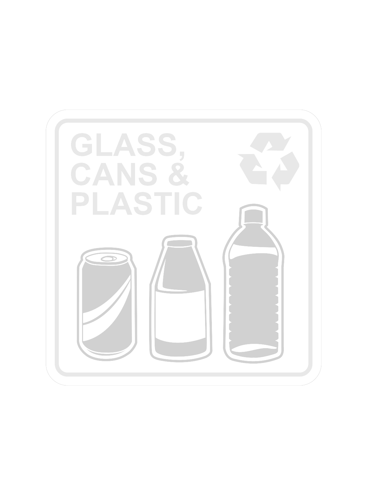 WASTE WATCHER – Label – Glass, Cans & Plastic – Clear-White