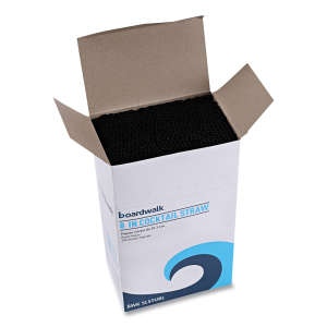 Boardwalk, Cocktail Straws, 8", Polypropylene, Black