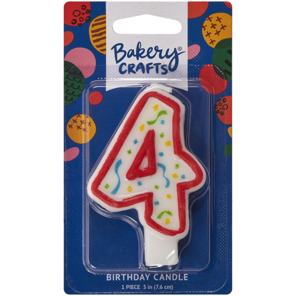 4 Party Red Numeral Candles