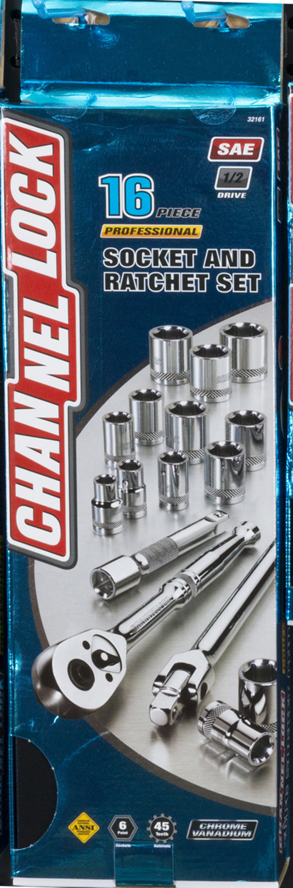 32161 16pc 1/2" SAE Drive Socket Set Channellock, Inc.