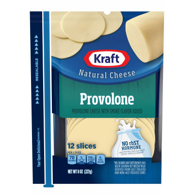 Kraft Provolone Natural Cheese Slices 8 oz Film Wrapped