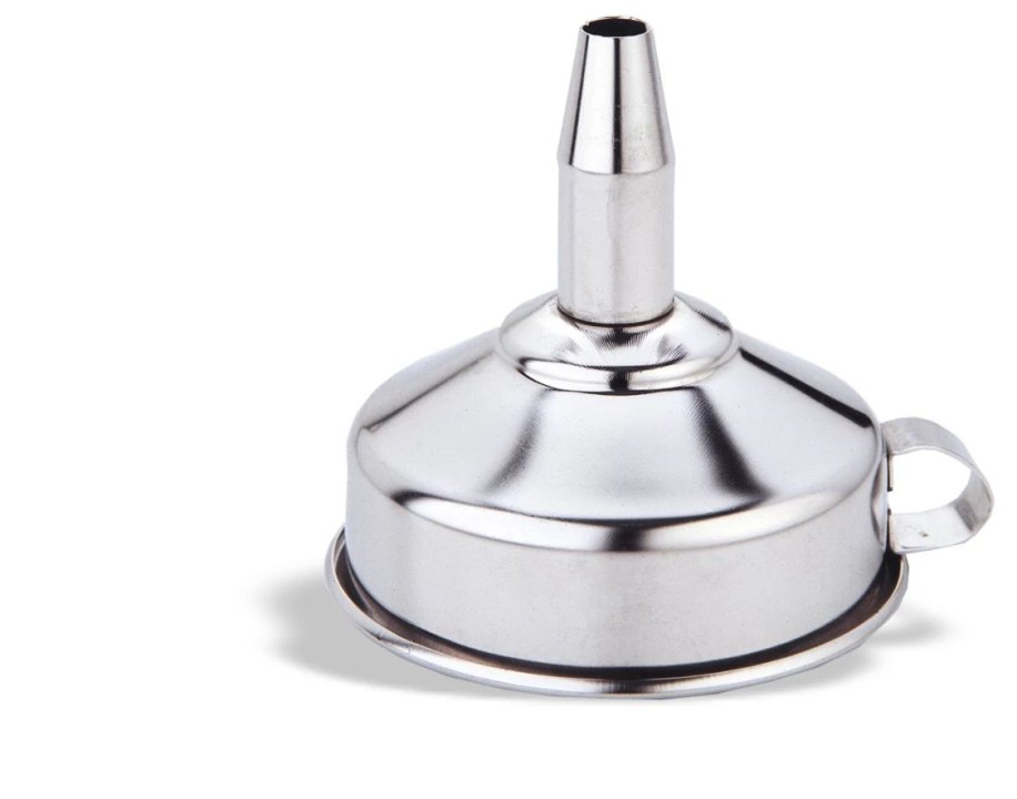 Embudo de acero inoxidable de 20 cm con filtro desmontable