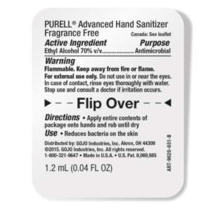 Gojo, PURELL PERSONALS Advanced Portable Packets Hand Sanitizer Wipes,  2000 per Case