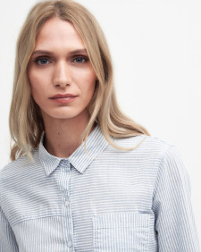 Beachfront Relaxed Long-Sleeved Shirt Chambray Stripe