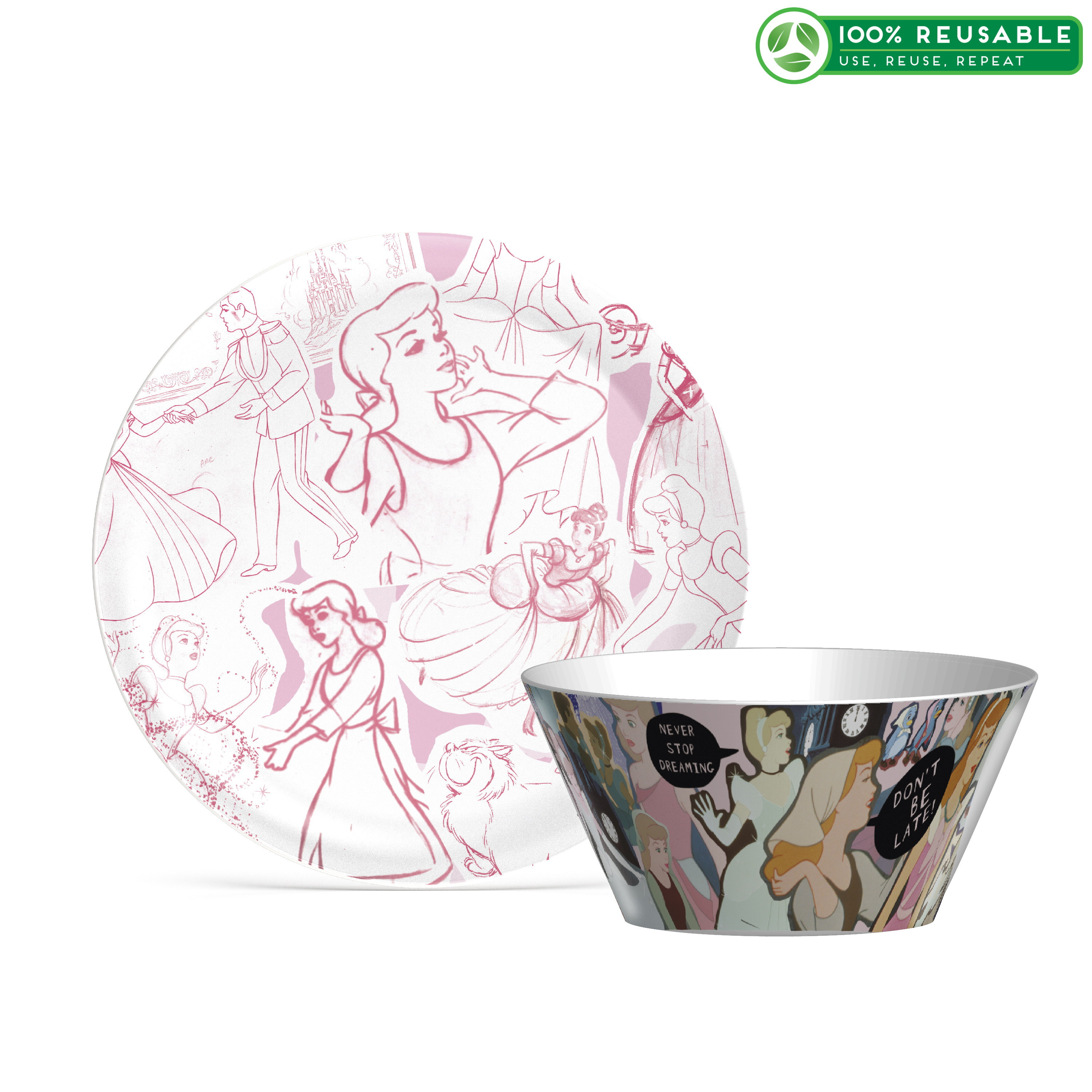 Disney Dinnerware Set, Cinderella, 2-piece set slideshow image 1 Disney Dinnerware Set, Cinderella, 2-piece set slideshow image 1
