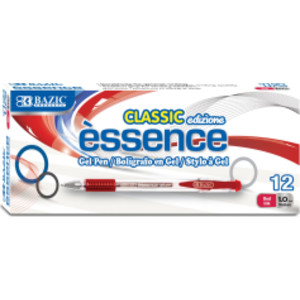 Essence Gel Pen with Cushion Grip, Red, Box of 12