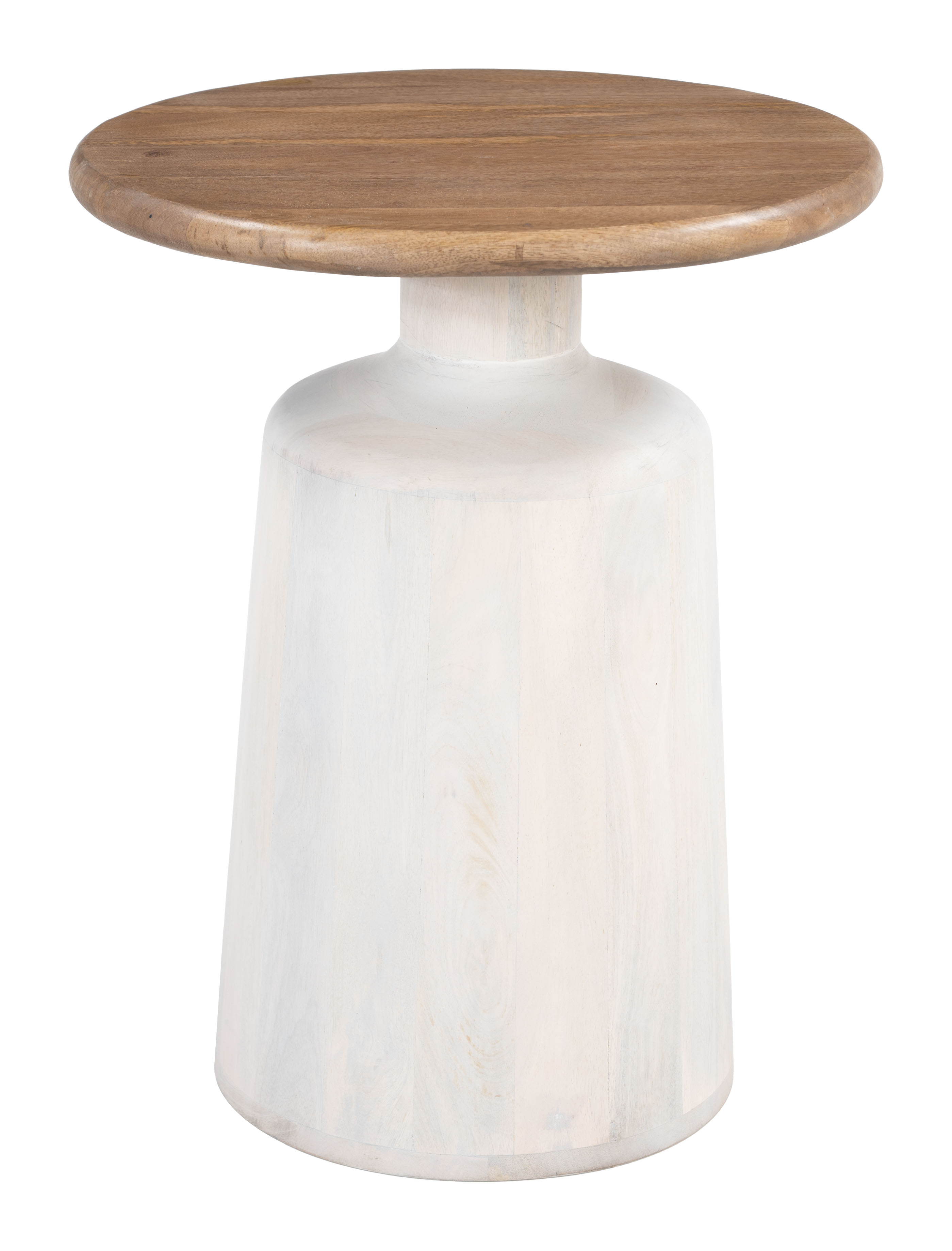 Goblet Side Table Brown & White product image