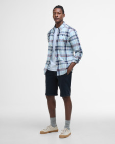 Gabe Checked Tailored Long-Sleeved Shirt Sky