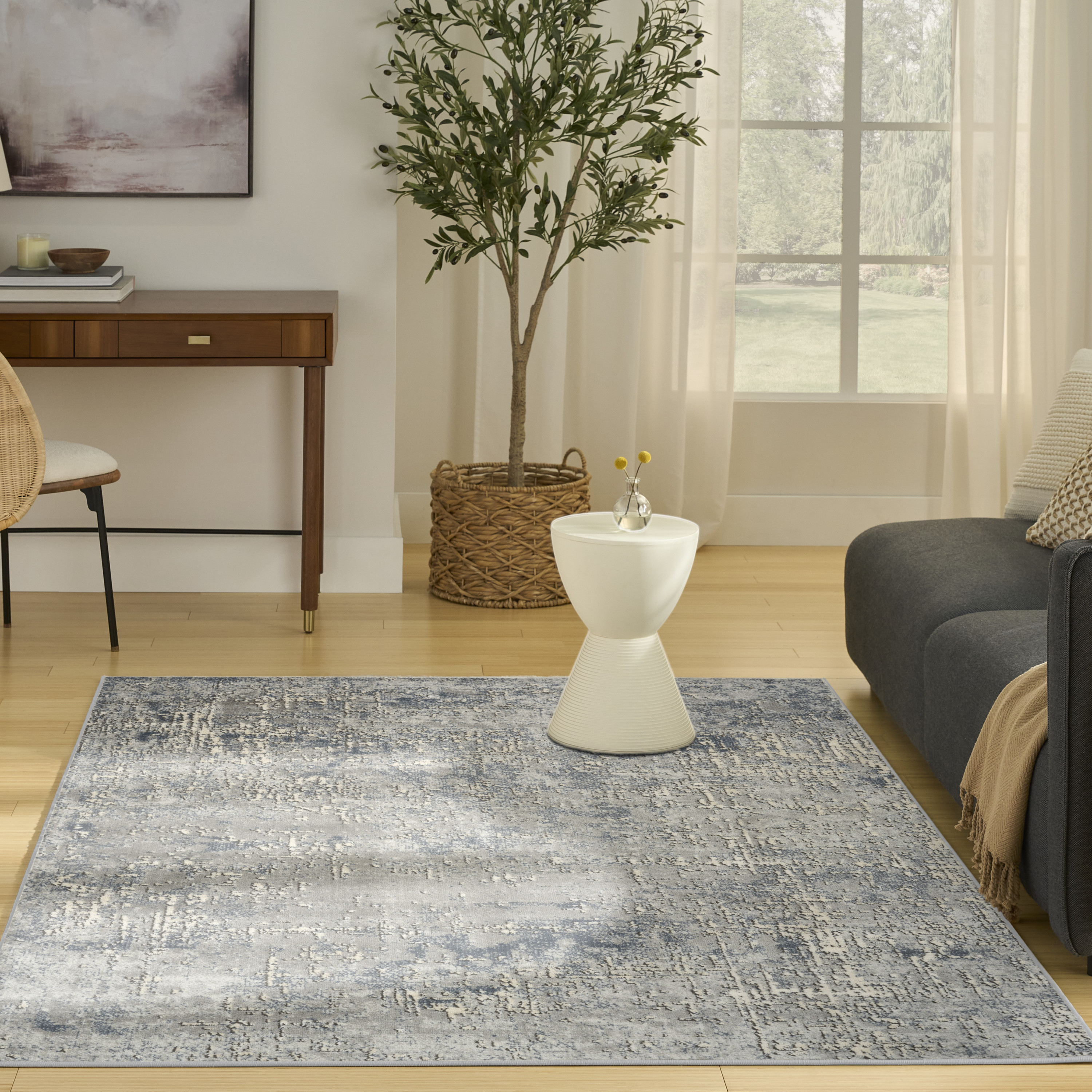 Nourison Quarry 5'3" x 7'3" Dark Grey Modern Indoor Rug