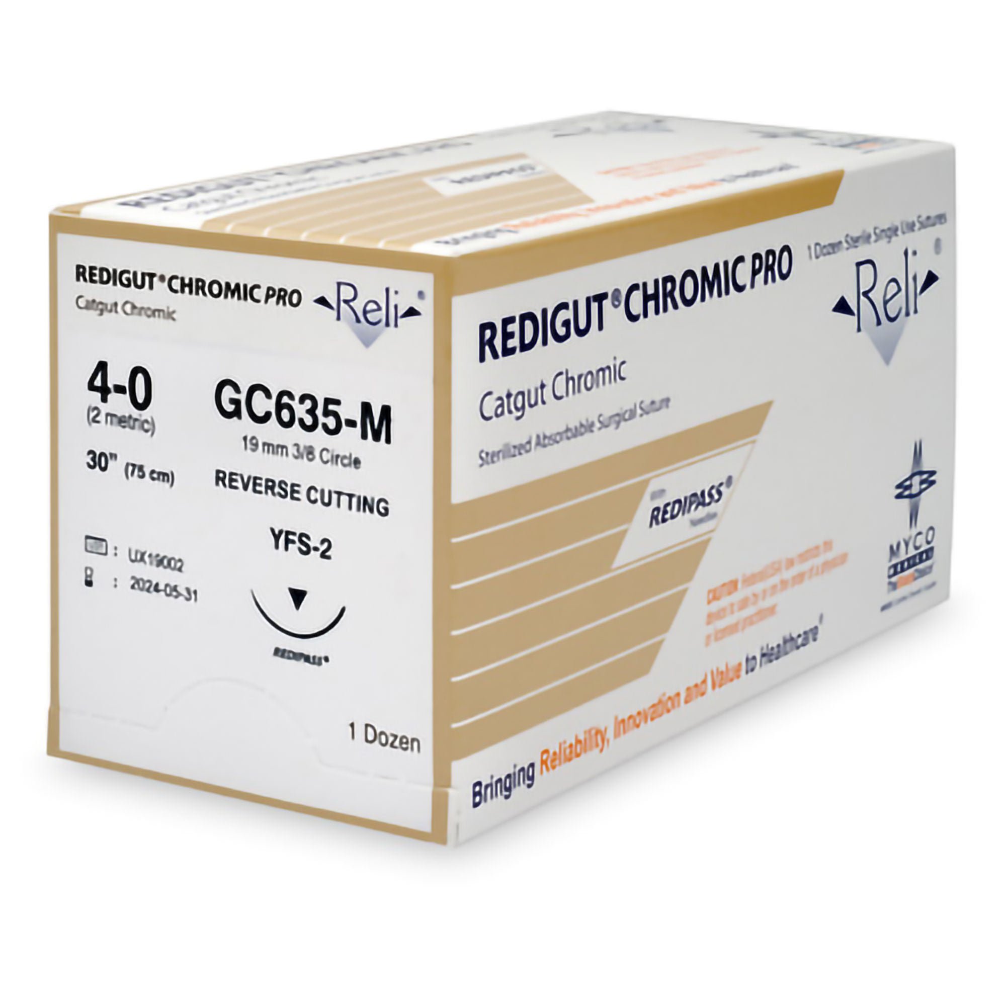 Myco Medical Supplies SUTURE, GUT CHR 4/0 27" MFS-2 (12/BX)