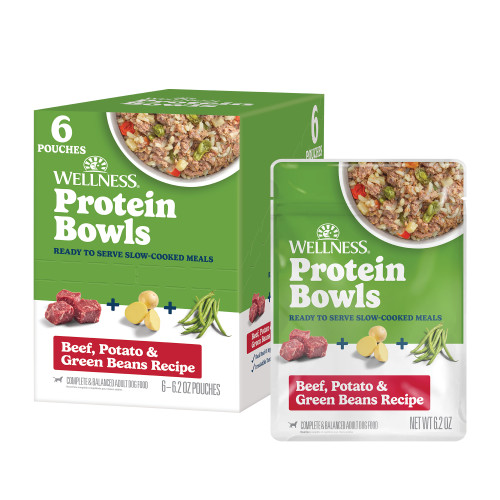 Wellness Protein Bowls Beef, Potato & Green Beans Front packaging