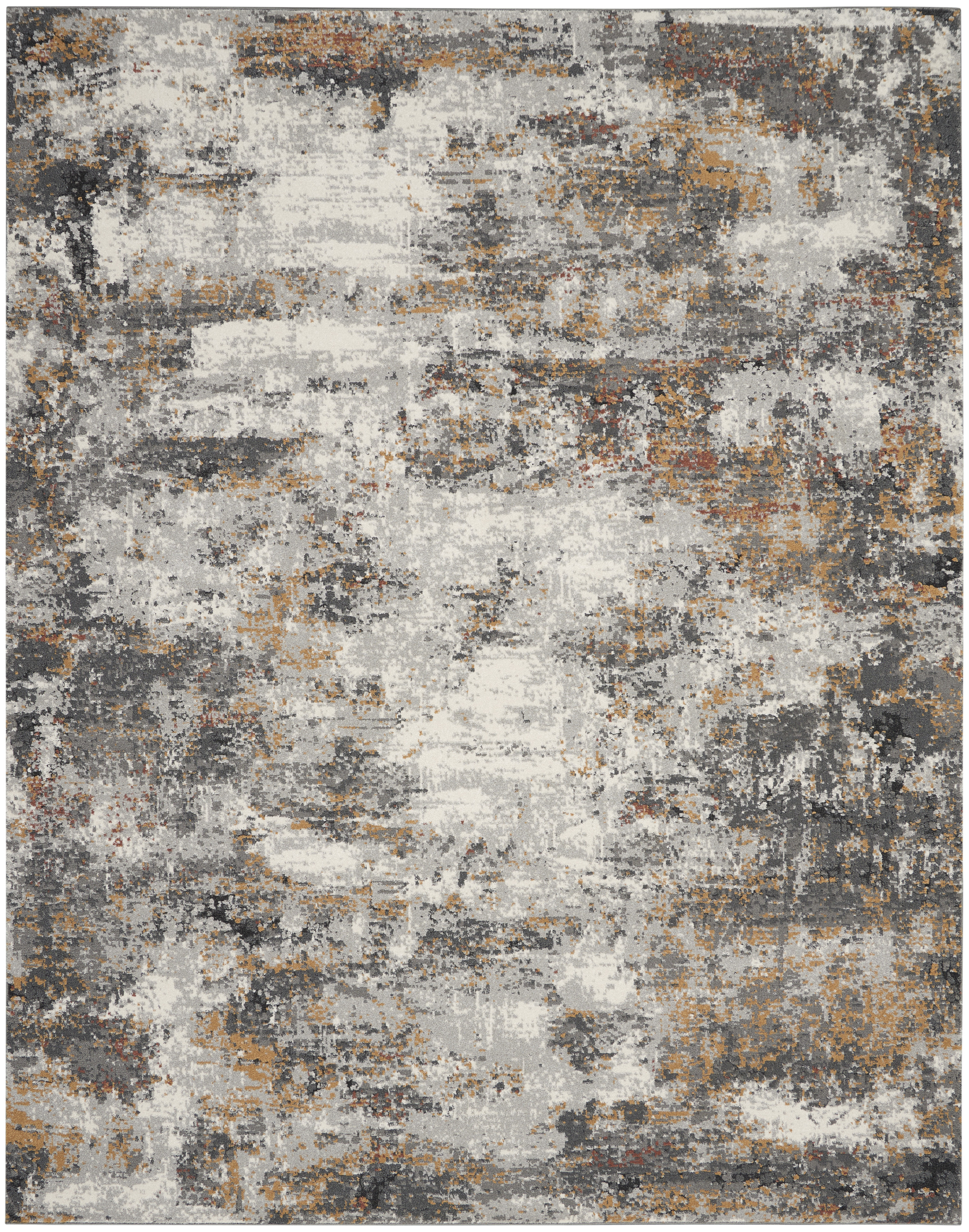 Nourison Tangra 9' x 12' Grey Multicolor Modern Indoor Rug