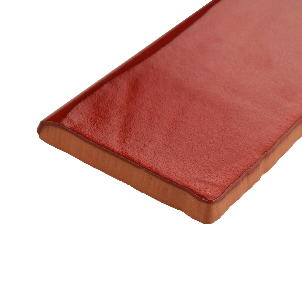 Antic Special Bullnose Red Moon 3 in. x 6 in. Ceramic Wall Trim