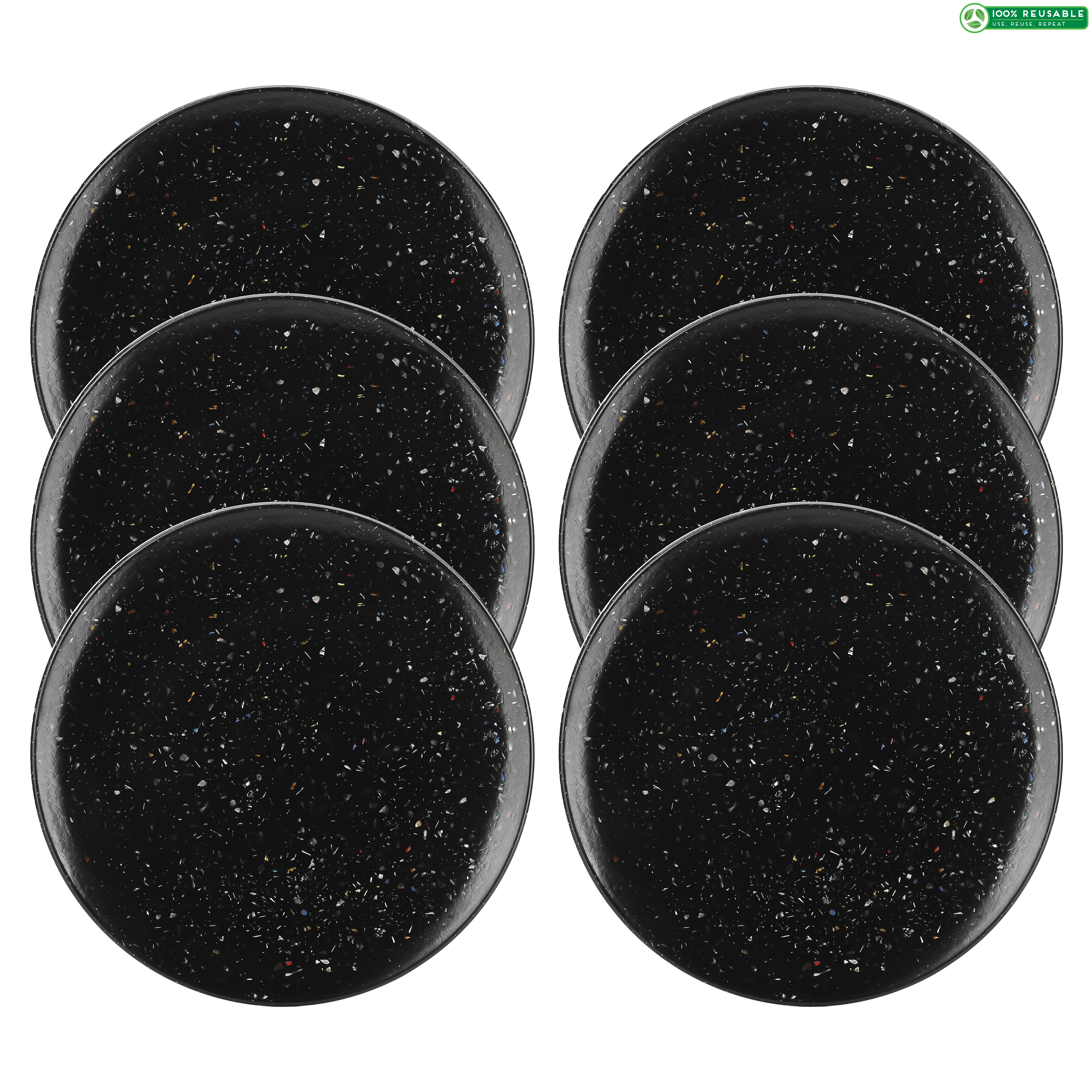Confetti Salad Plate, Black, 6-piece set slideshow image 1 Confetti Salad Plate, Black, 6-piece set slideshow image 1