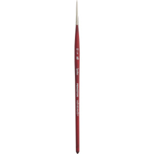 Velvetouch Spotter Brush, Synthetic Bristles, Short Handle Mixed Media Paintbrush, Scarlet, Size 18/0, 1 Count