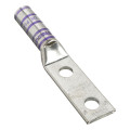 Long Barrel Flex Lug, 2-Hole, Tin Plated, 4/0 AWG, Purple