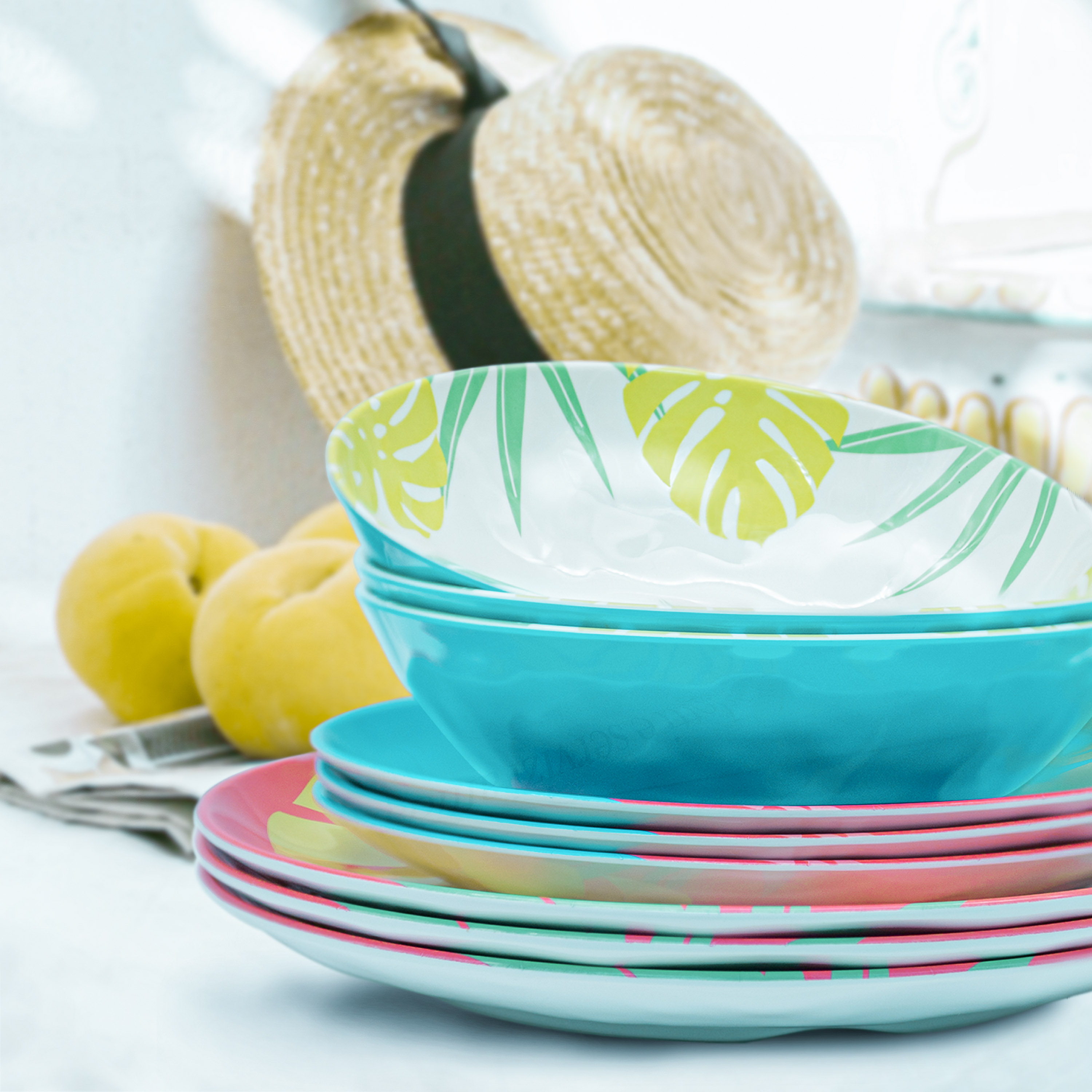 Summer Prints Dinnerware Set, Flamingo, 12-piece set slideshow image 6 Summer Prints Dinnerware Set, Flamingo, 12-piece set slideshow image 6