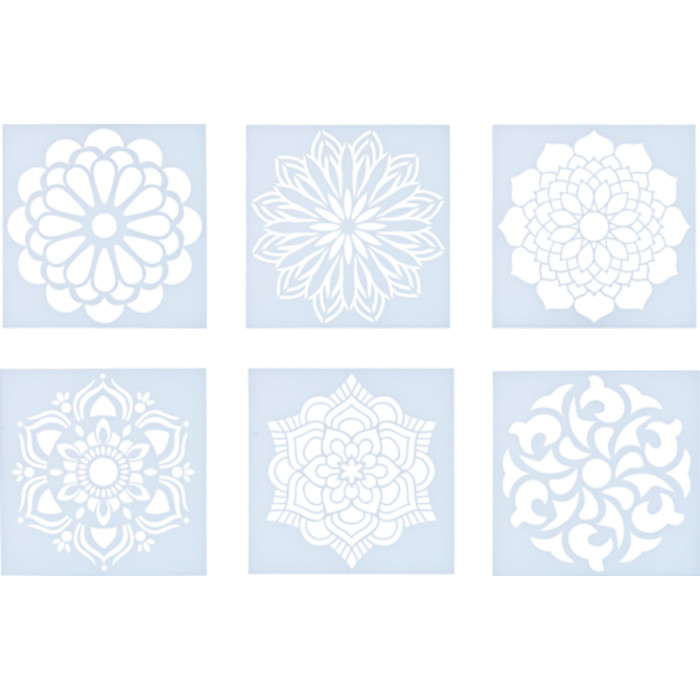 Mandala Stencils, Plastic, 6 Count