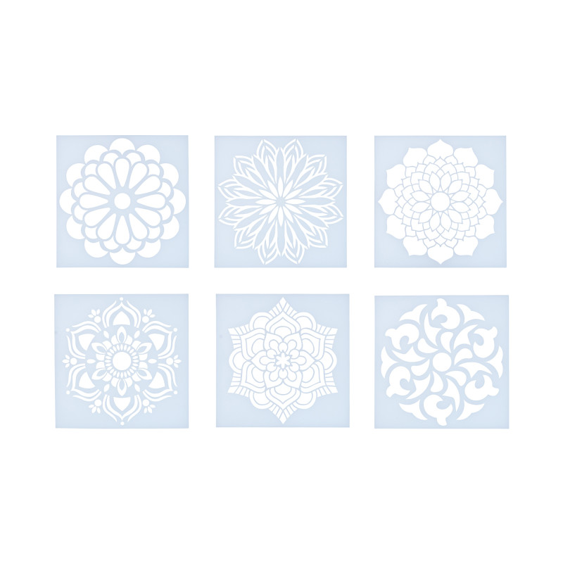 Mandala Stencils, Plastic, 6 Count