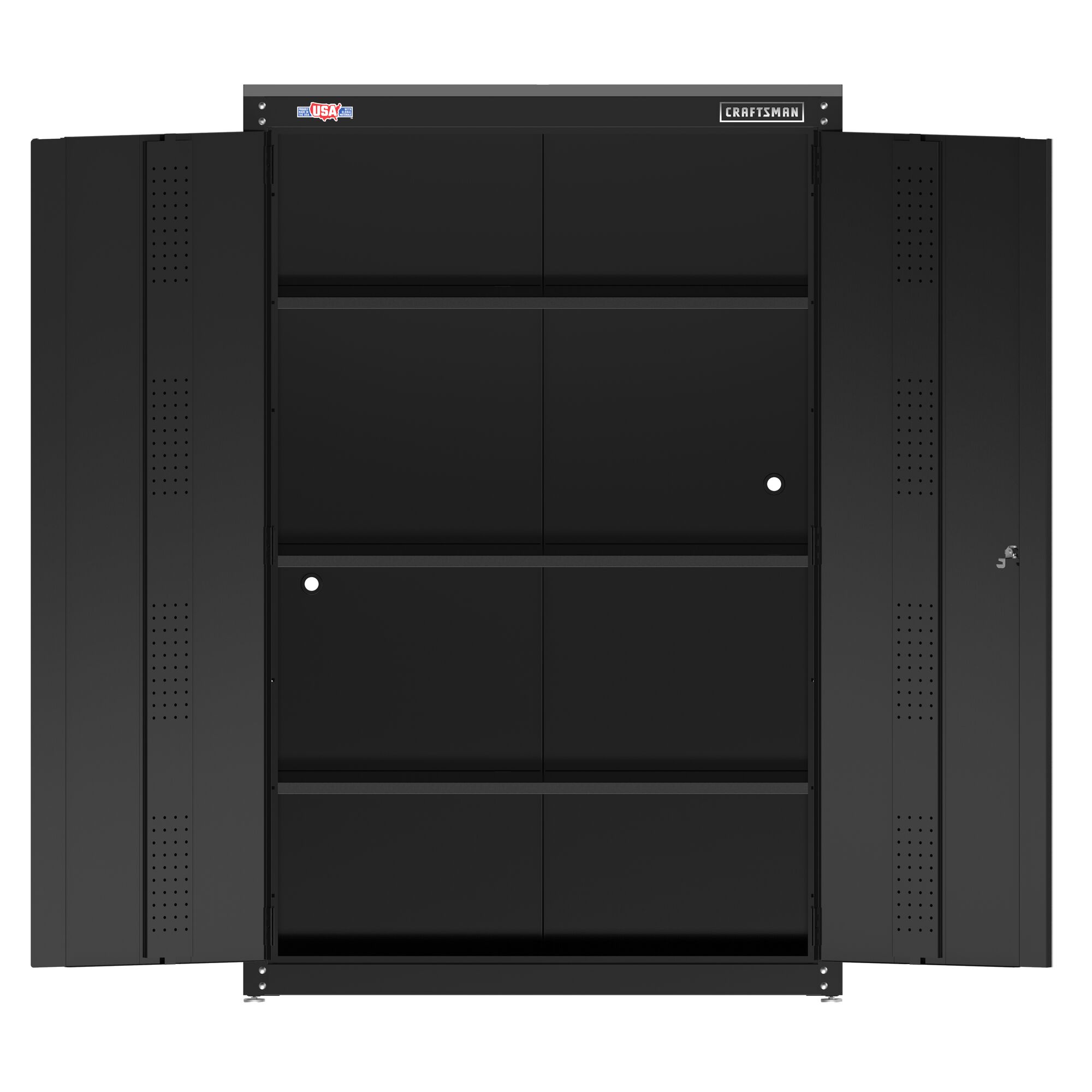 CRAFTSMAN 48-in wide storage cabinet straight forward view with doors open