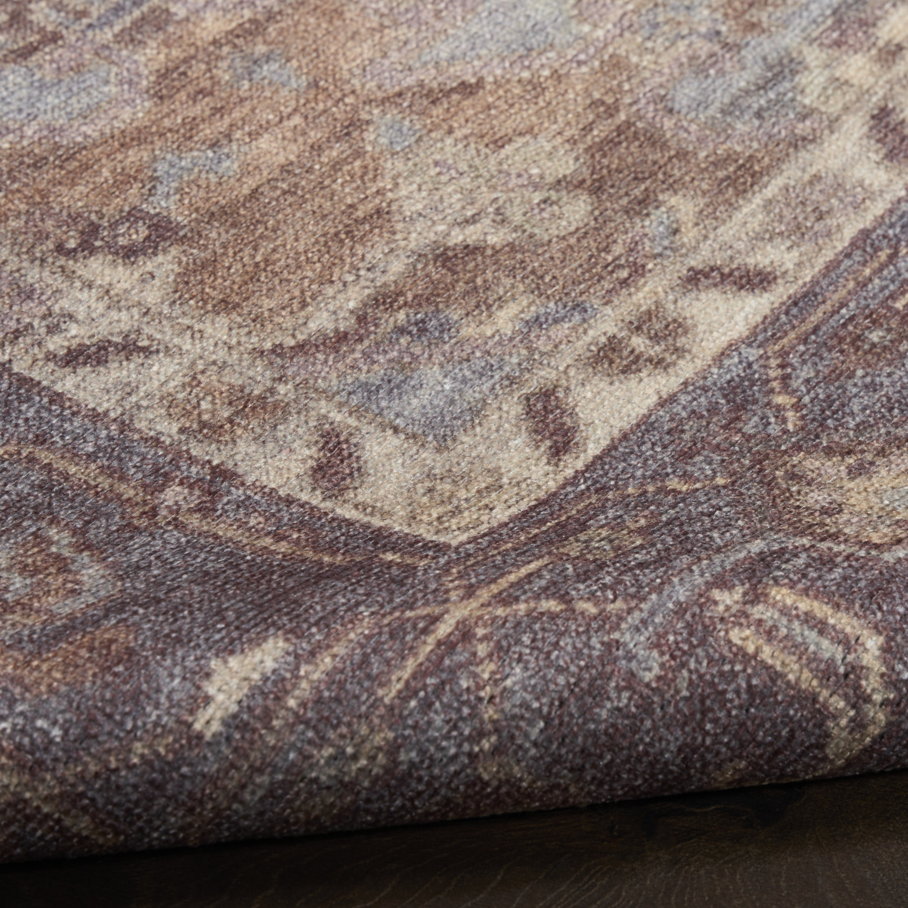 Nourison Vintage Washables 7'10" x 9'10" Ivory Purple Vintage Indoor Rug