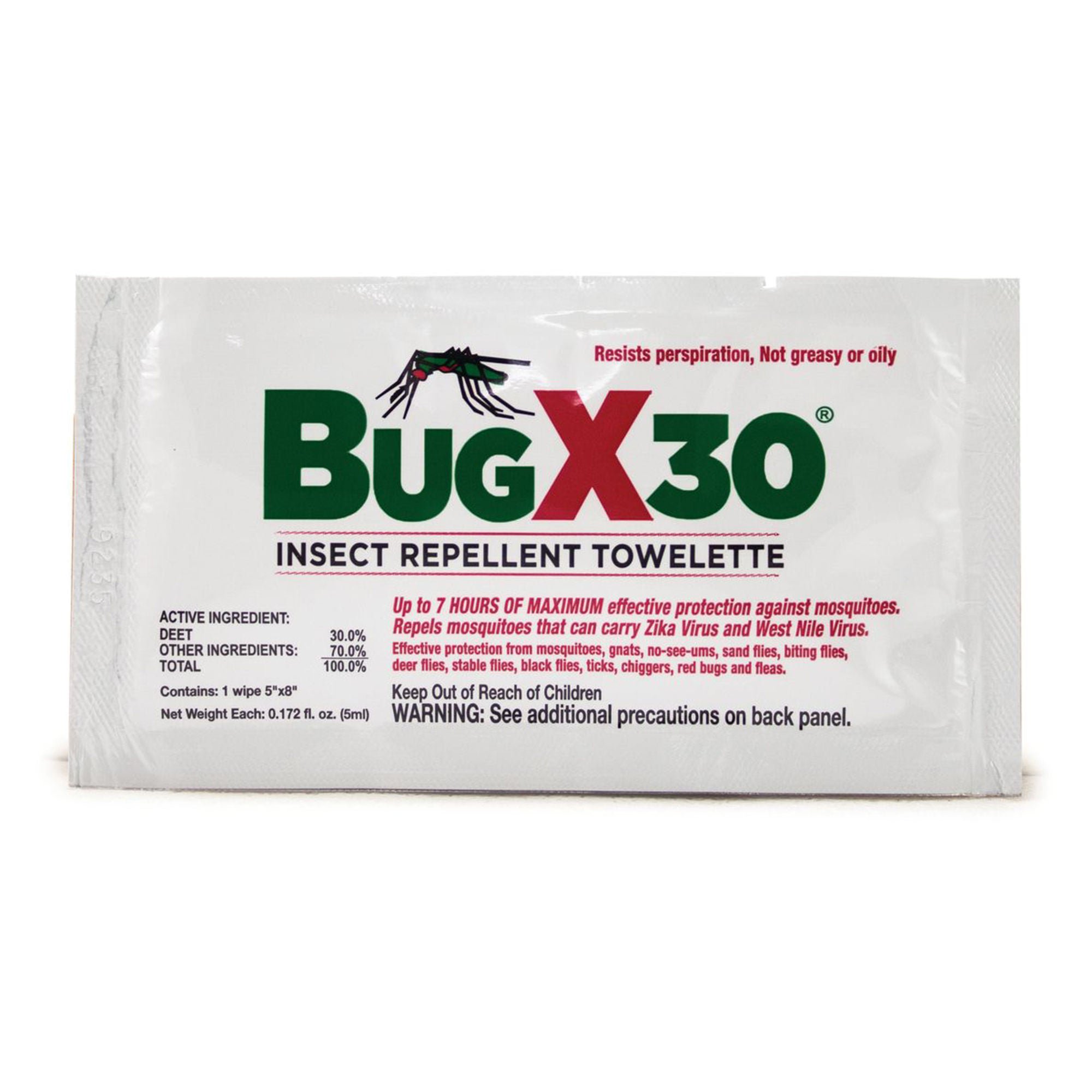 BugX® 30 Insect Repellent Towelettes with DEET
