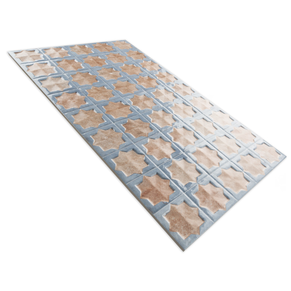 Tetuan Astre Cotto Blue 12-1/8 in. x 21-7/8 in. Porcelain Wall Tile