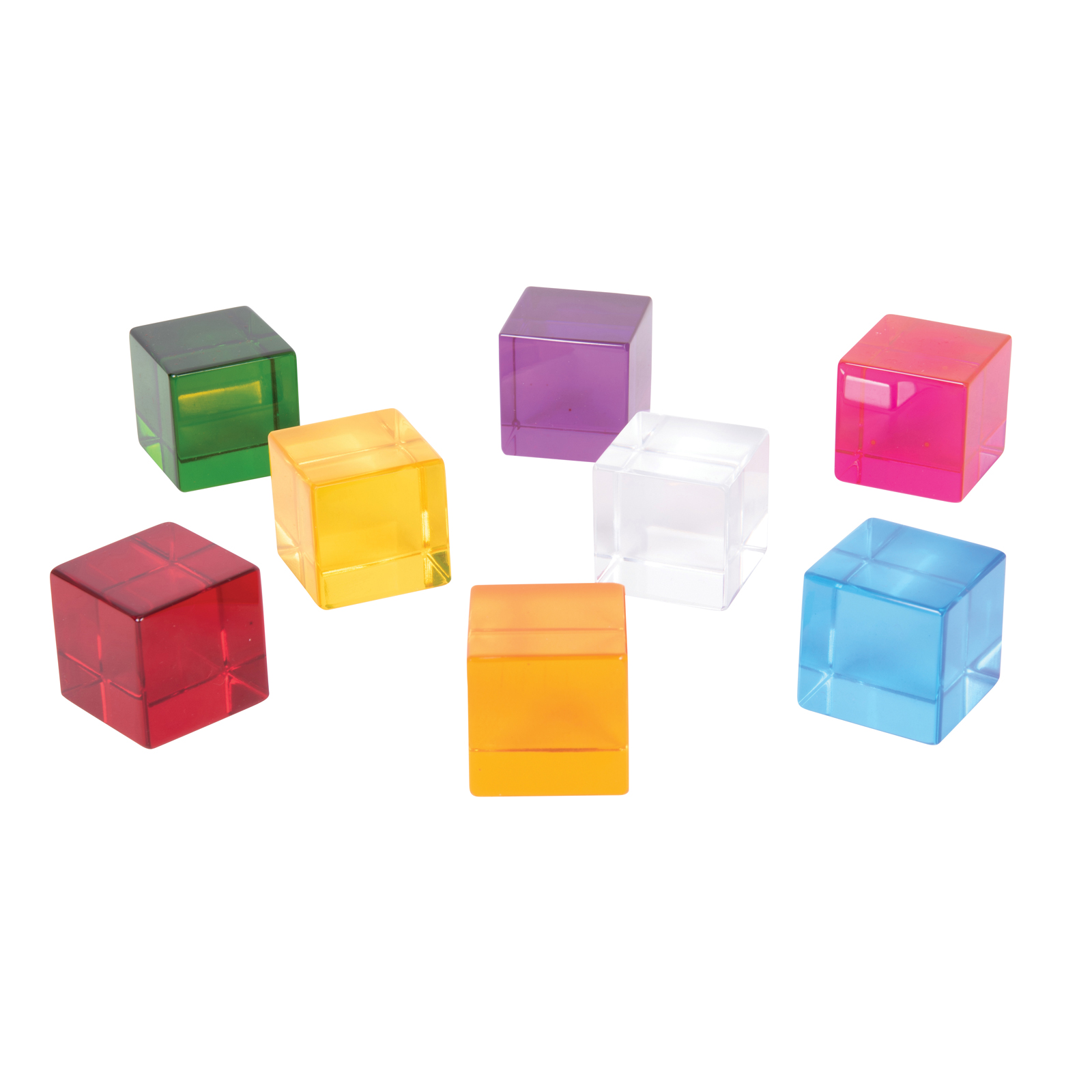 TickiT Perception Cubes - Set of 8 - Assorted Colors - Transparent Manipulatives