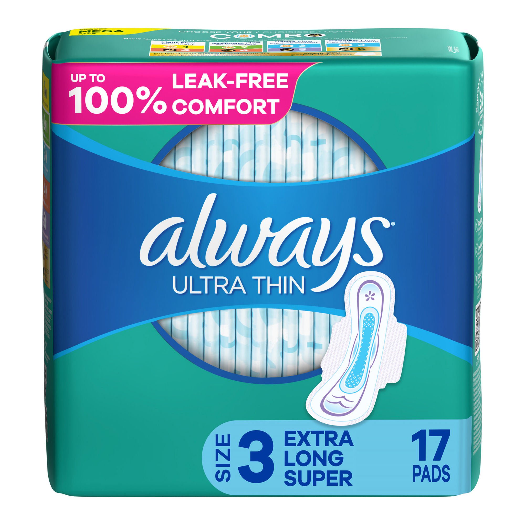 Procter & Gamble PAD, MAXI ALWAYS ULTRA THIN SZ3 (17/PK 6PK/CS)