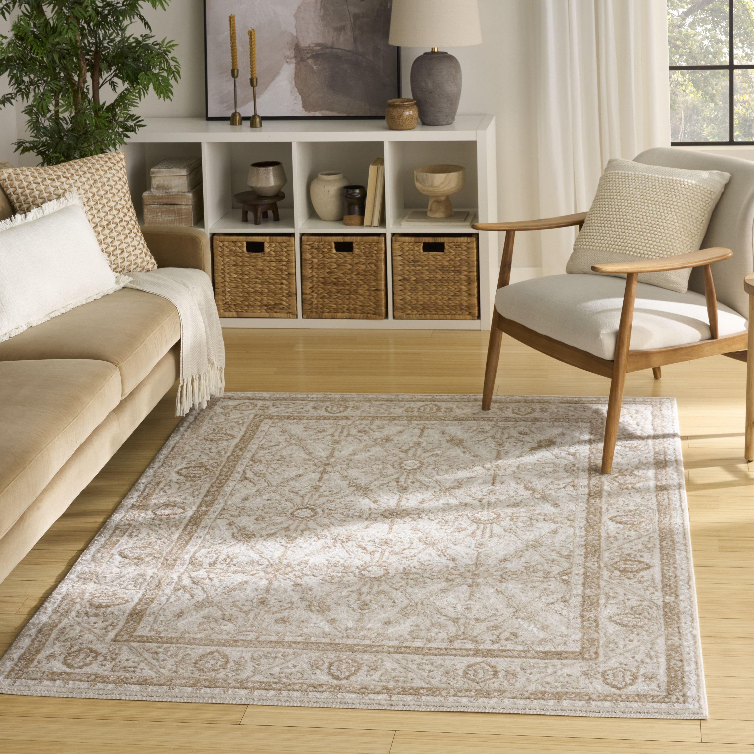 Nourison Dekor 4' x 6' Cream Beige Vintage Indoor Rug