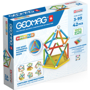 Supercolor Recycled Magnetic Building Set, 42 Pieces